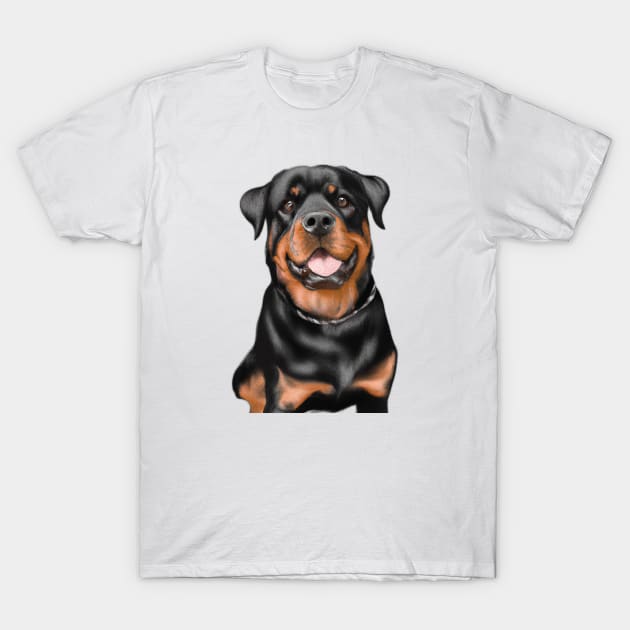 Cute Rottweiler Drawing T-Shirt by Play Zoo